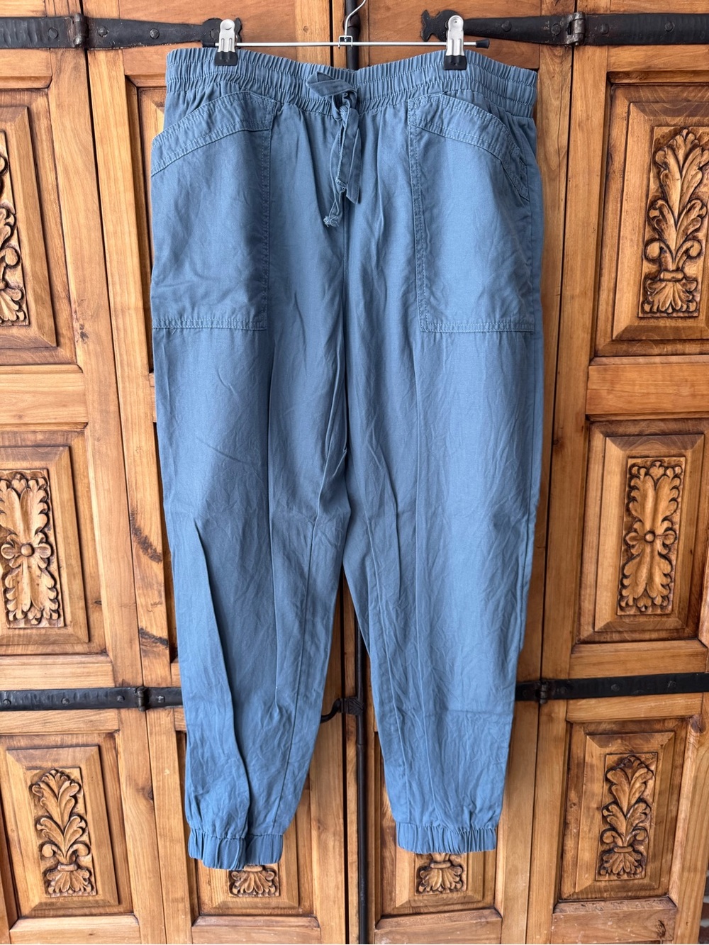 LOFT Drawstring Jogger Pants in Slate Blue